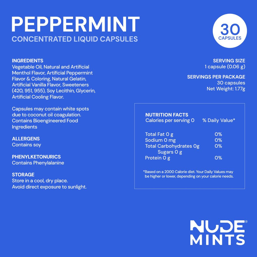 NUDE MINTS Dual Action Liquid Capsules Breath Freshener

