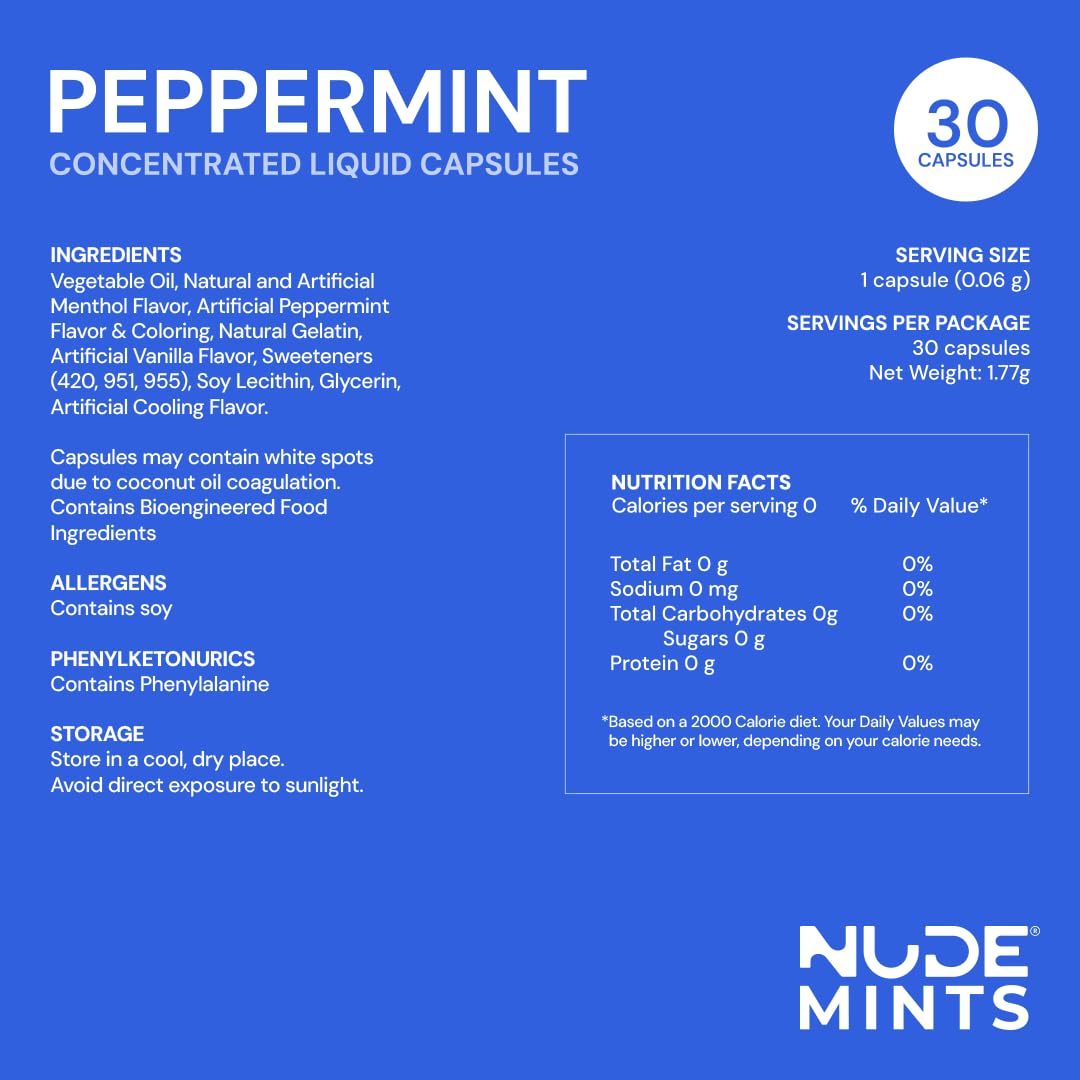 NUDE MINTS Dual Action Liquid Capsules Breath Freshener

