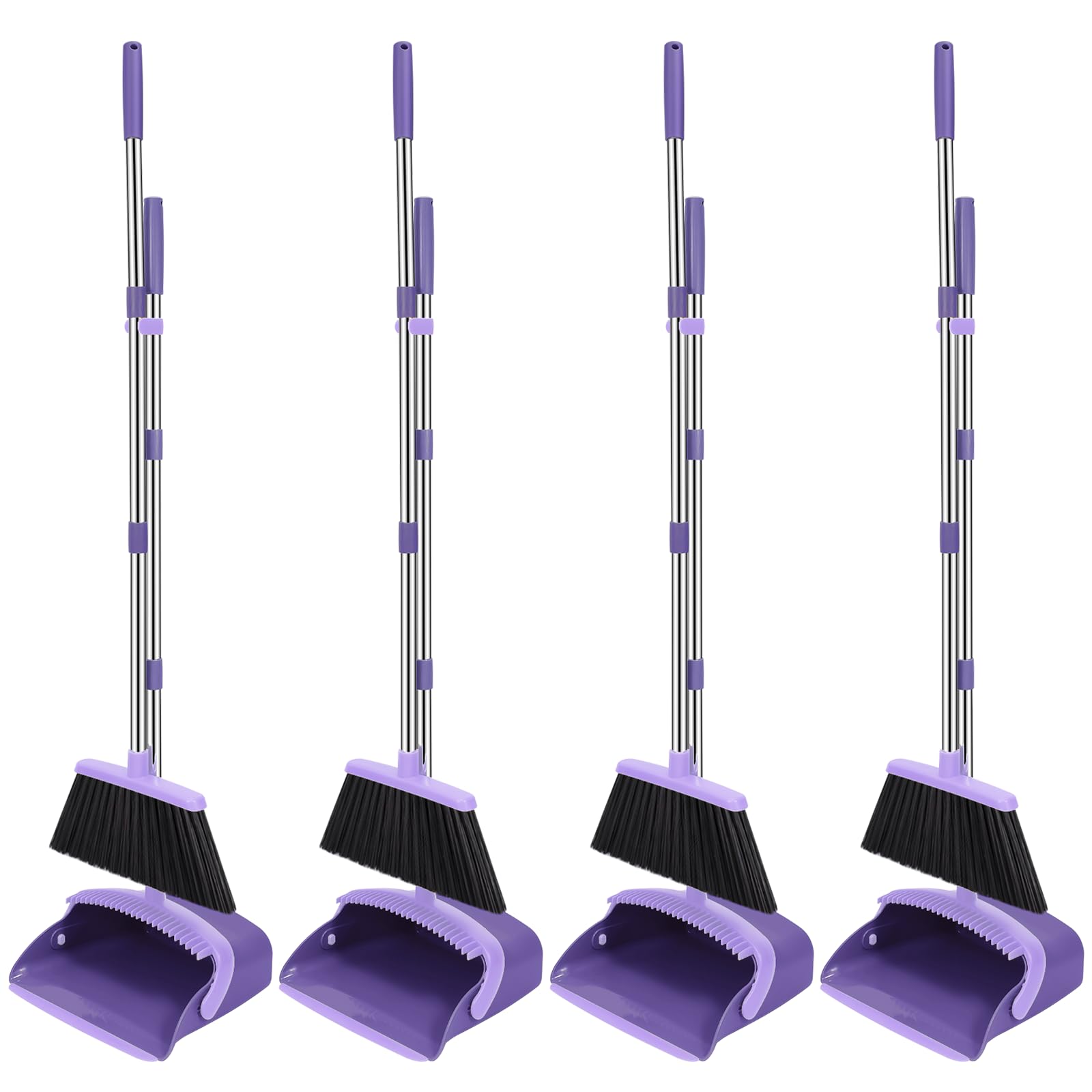 NACENA Broom and Dustpan Set with 52-in Adjustable Handle for Home Kitchen Office