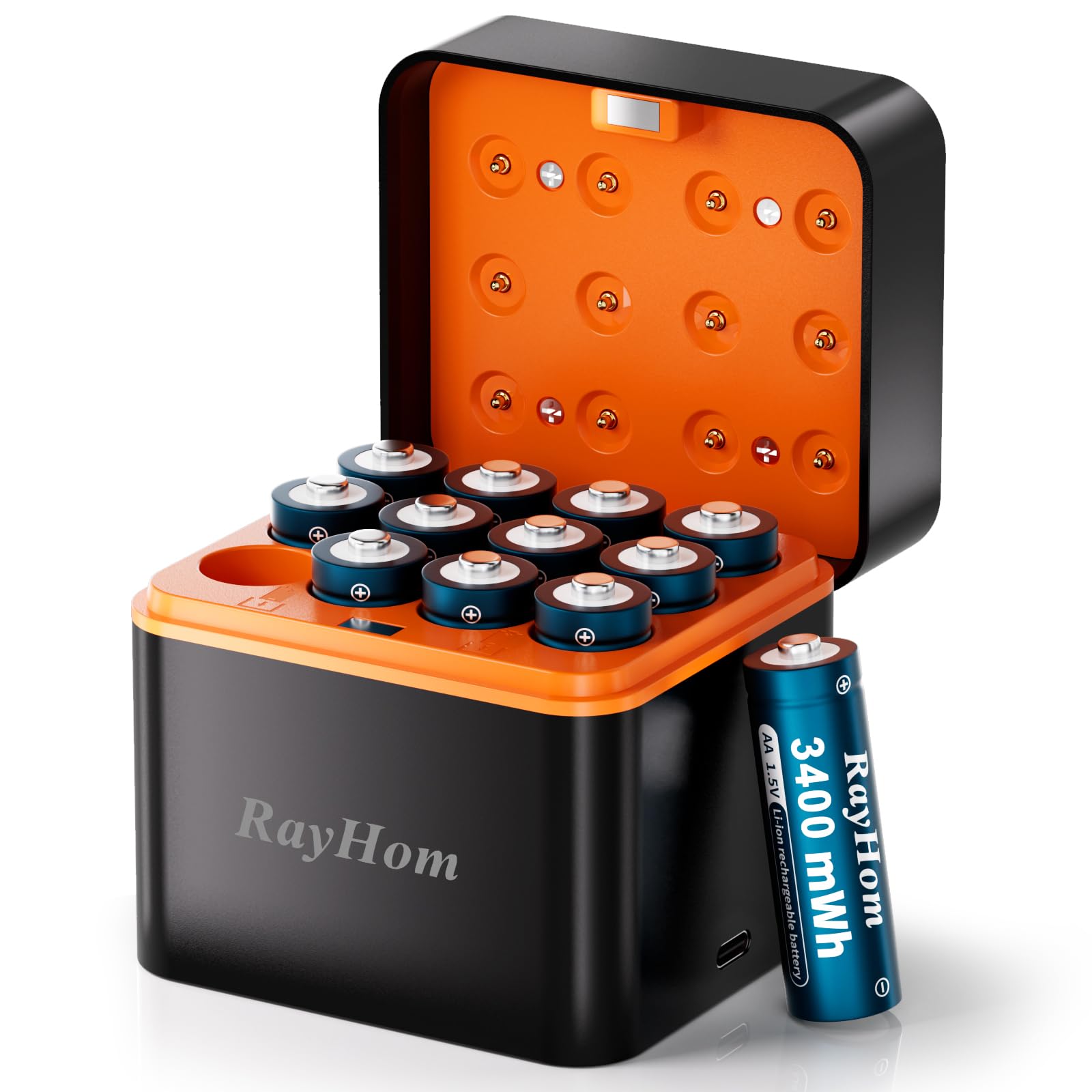RayHom AA Battery Charger Kit with Rechargeable Batteries

