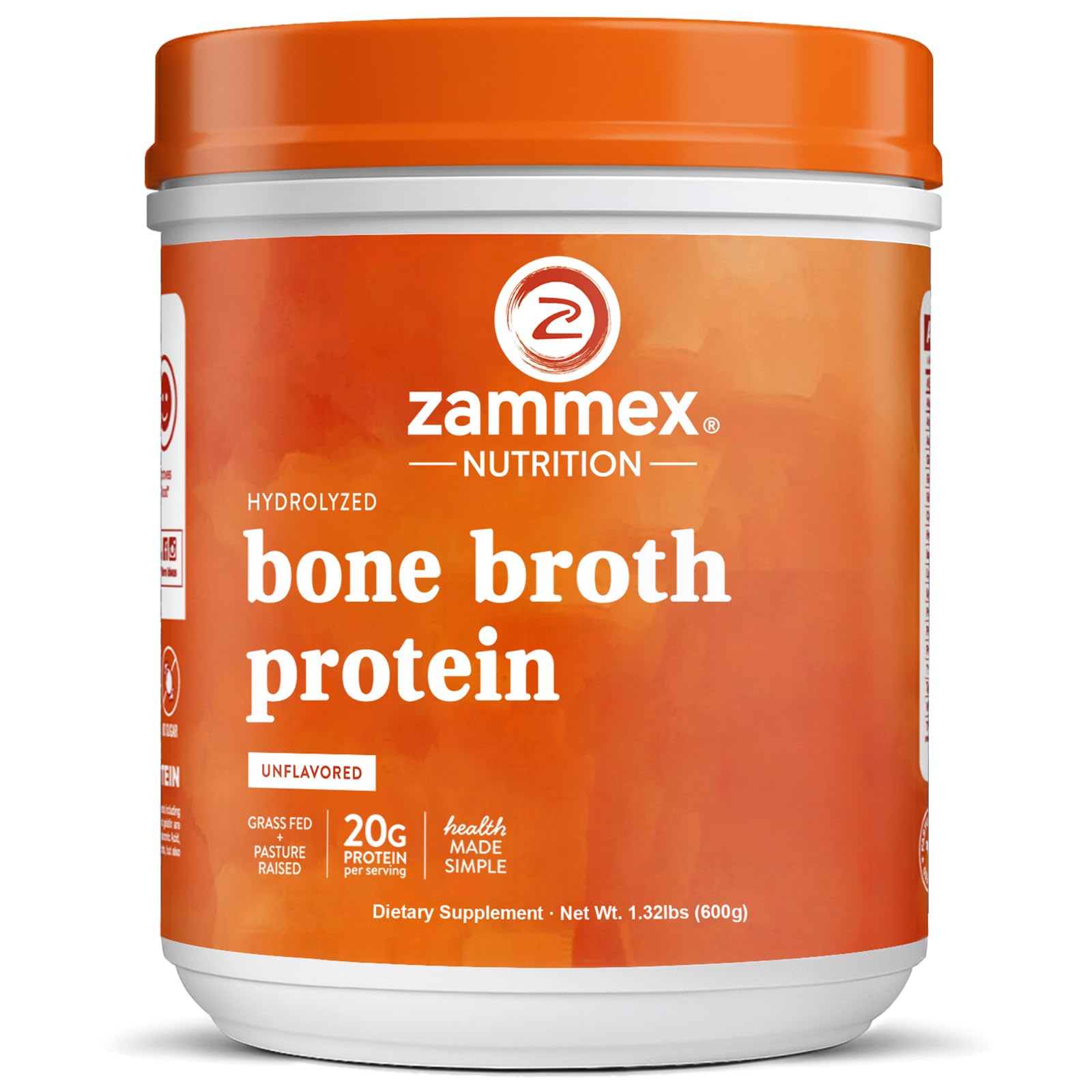 Zammex Grass-Fed Beef Bone Broth Protein Powder


