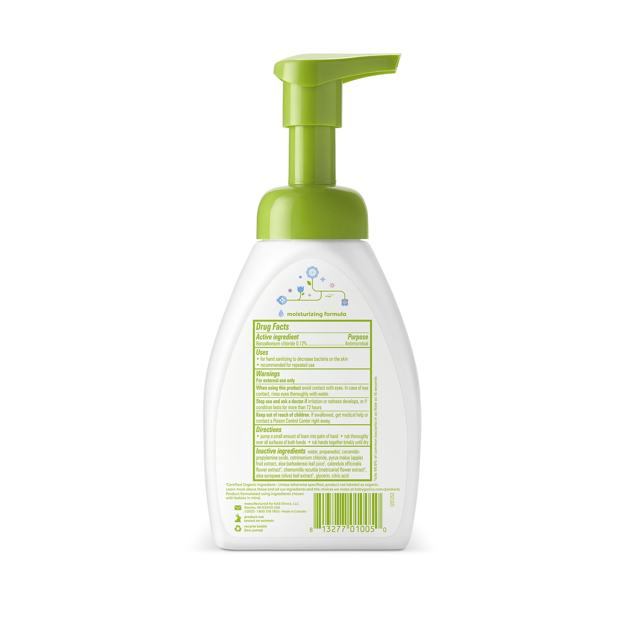 Babyganics Alcohol-Free Foaming Hand Sanitizer | Pump Bottle

