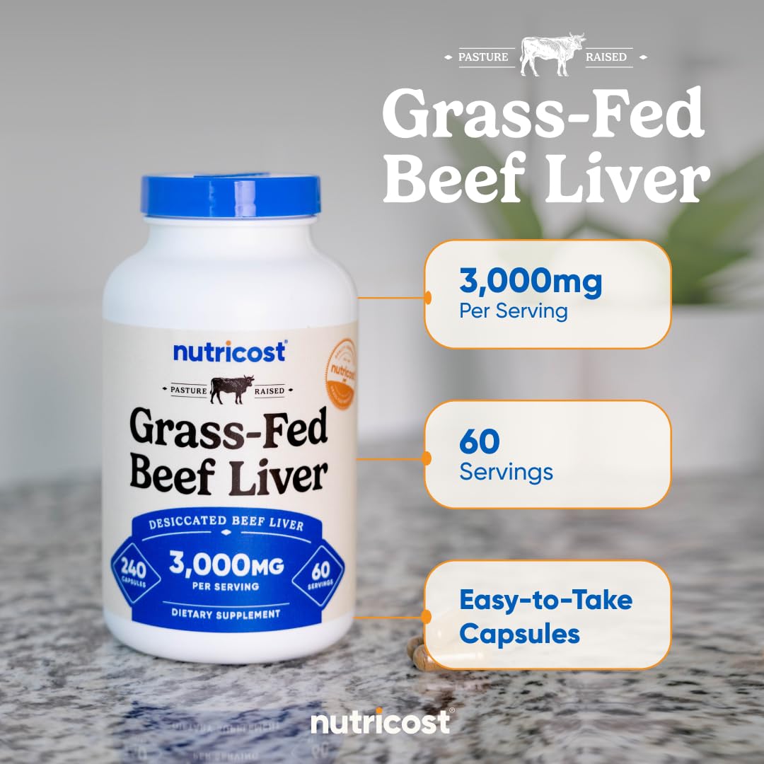 Nutricost Grass-Fed Beef Liver Capsules

