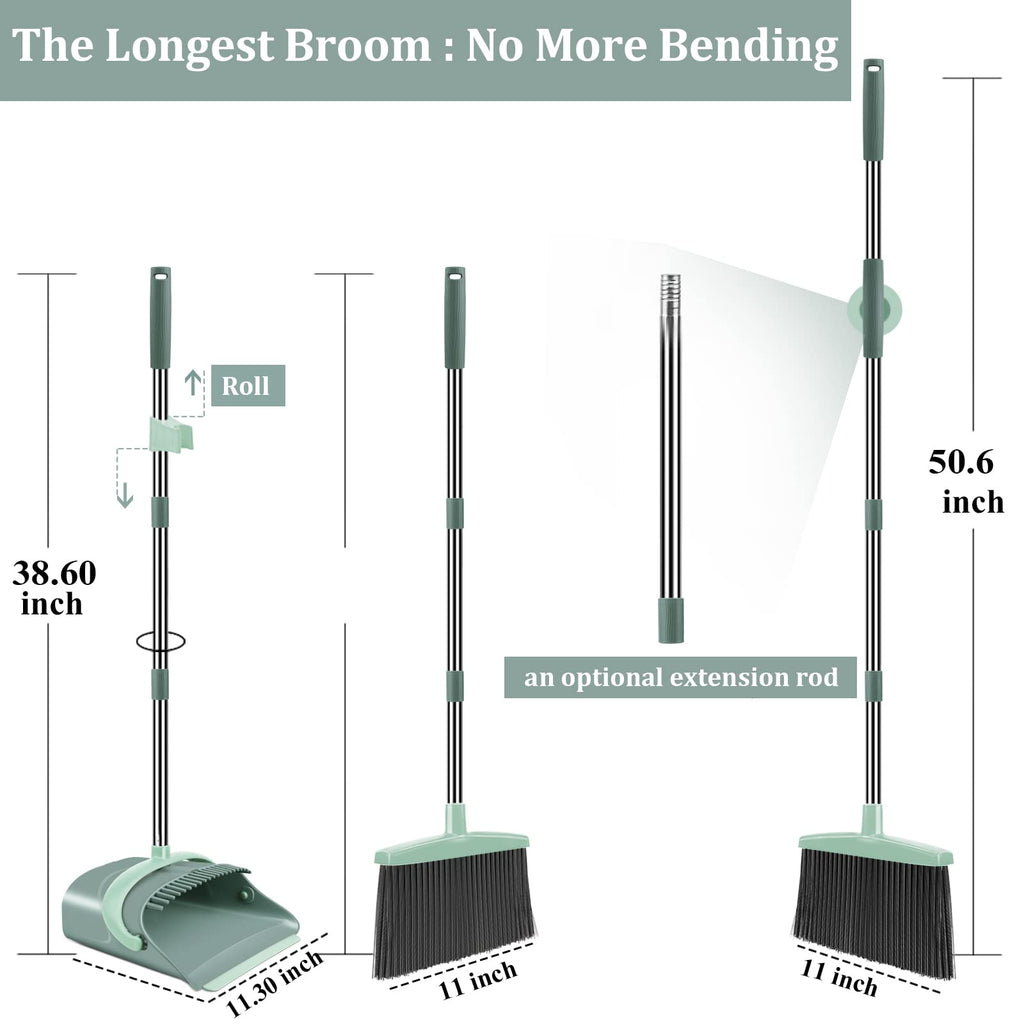 Ivandar Broom and Dustpan Set - Long Handle

