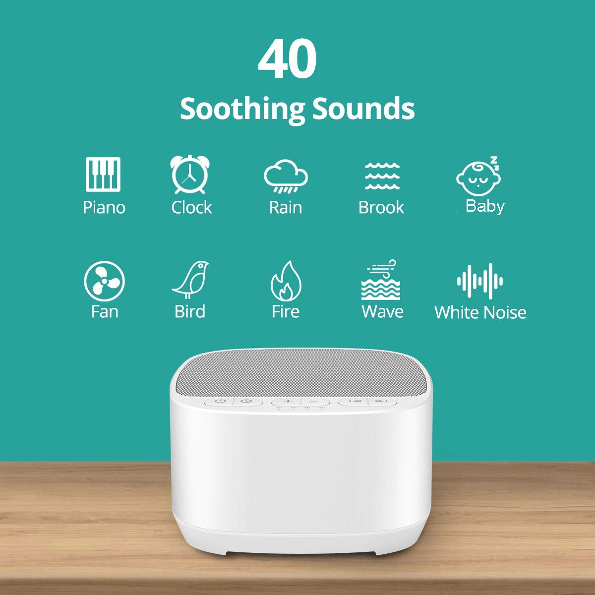 Magicteam Sleep Sound Machine 40 Sounds, 32 Volume Levels

