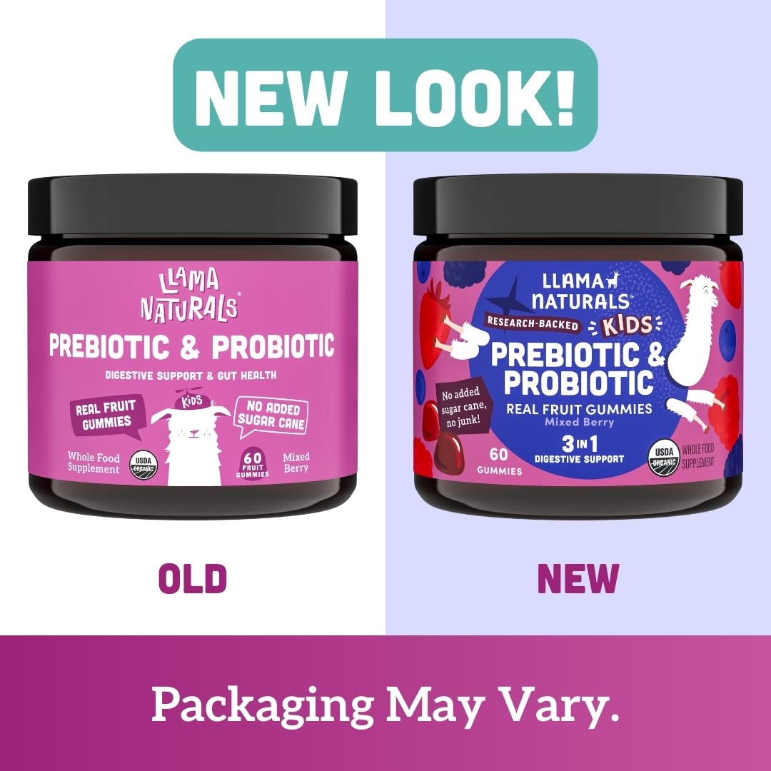 Llama Naturals Kids Probiotic Gummies with Prebiotic Fiber

