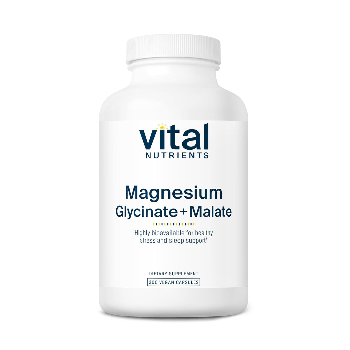 Vital Nutrients Magnesium Glycinate + Malate 120 mg Vegan Magnesium Supplement