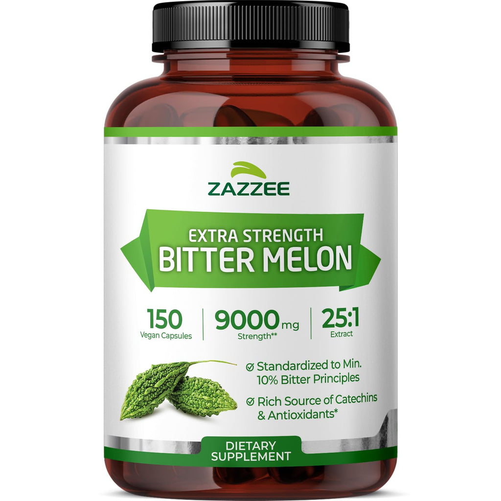 Zazzee Bitter Melon Extract Extra Strength Vegan Capsules

