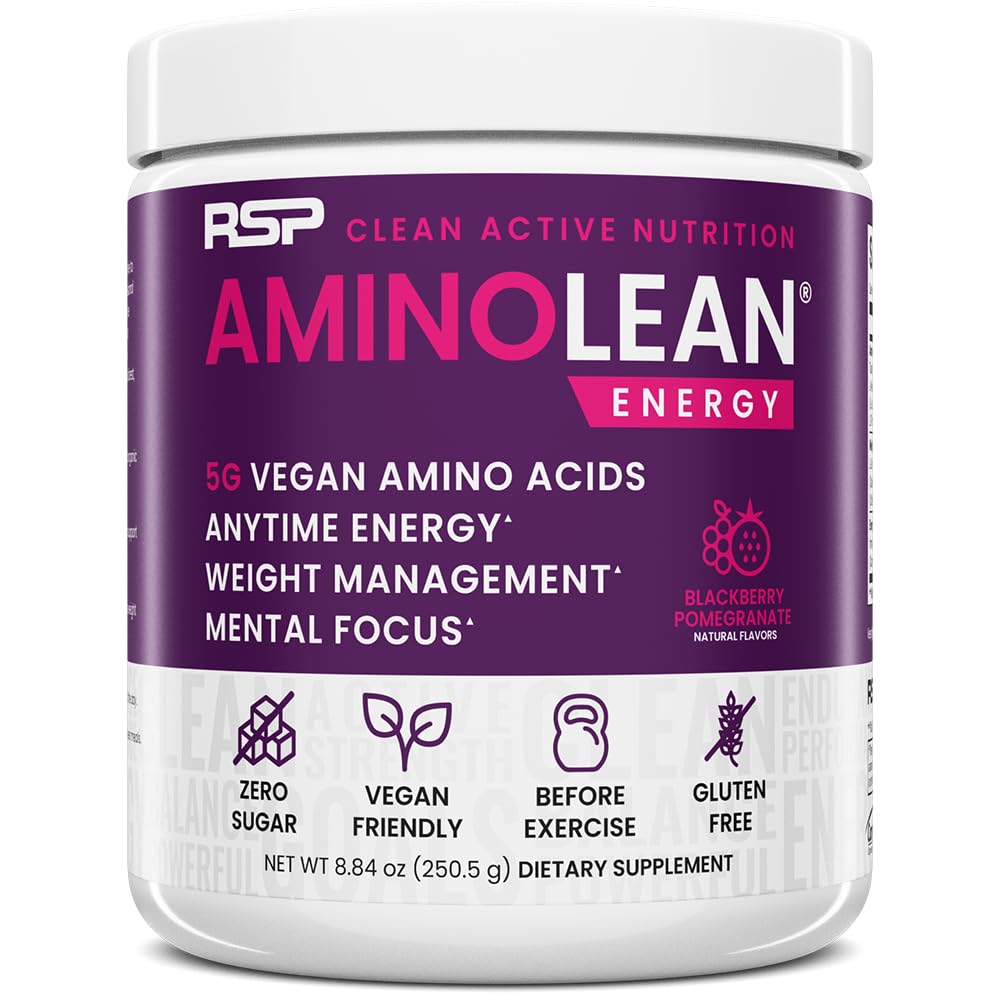 AminoLean Pre Workout by RSP Nutrition – Clean Energy, Vegan Formula
