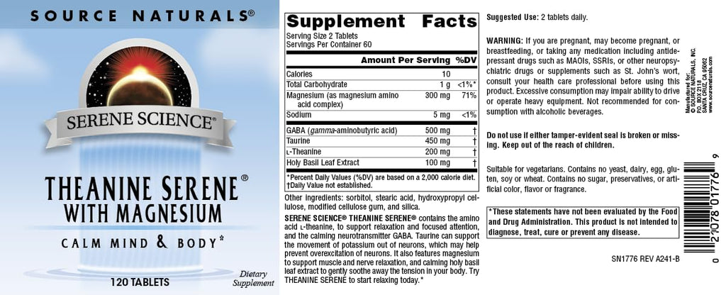 Source Naturals L-Theanine with Magnesium and GABA

