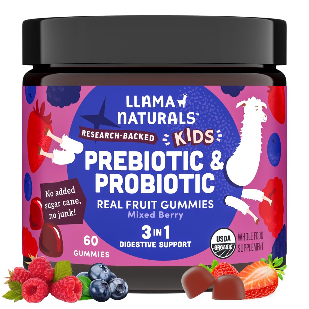Llama Naturals Kids Probiotic Gummies with Prebiotic Fiber

