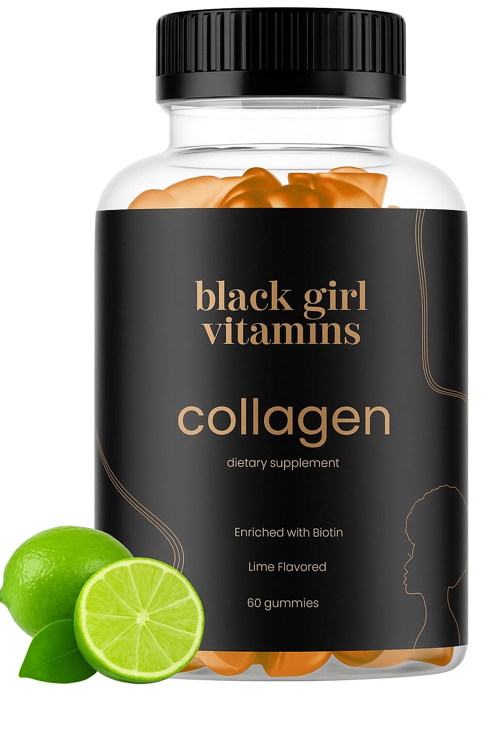Collagen Gummies Black Girl Vitamins for Hair Skin Nails

