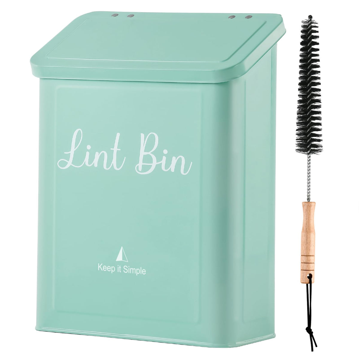 SUBEKYU Magnetic Lint Bin for Laundry Room - Wall-Mounted Lint Box with Lid