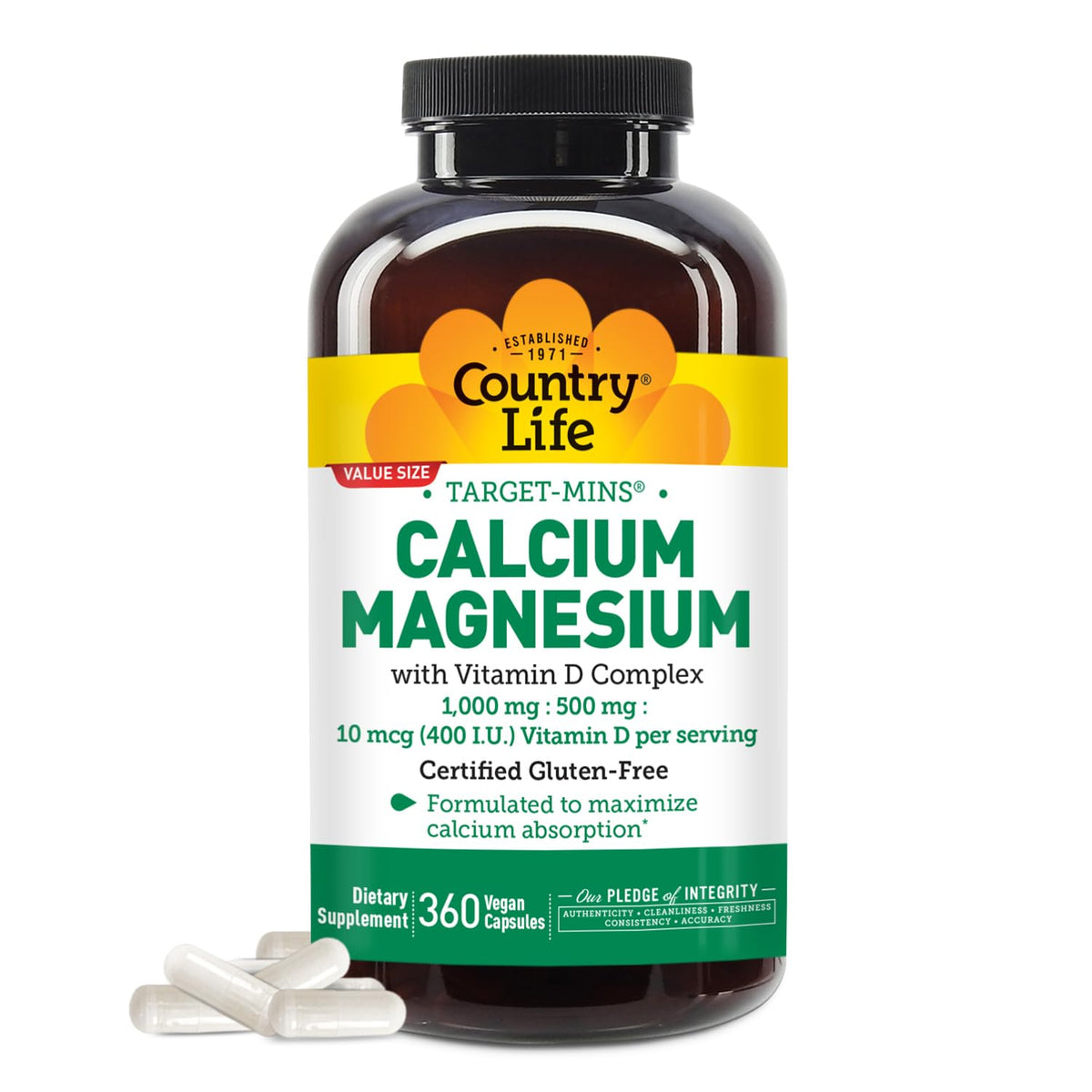 Country Life Target-Mins Calcium Magnesium Vitamin D Complex