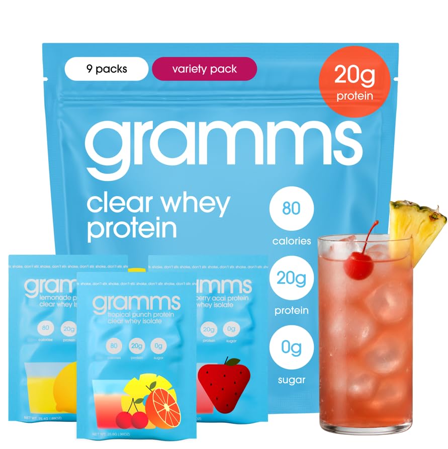 GRAMMS Clear Protein Powder Convenient On-The-Go Protein Drink

