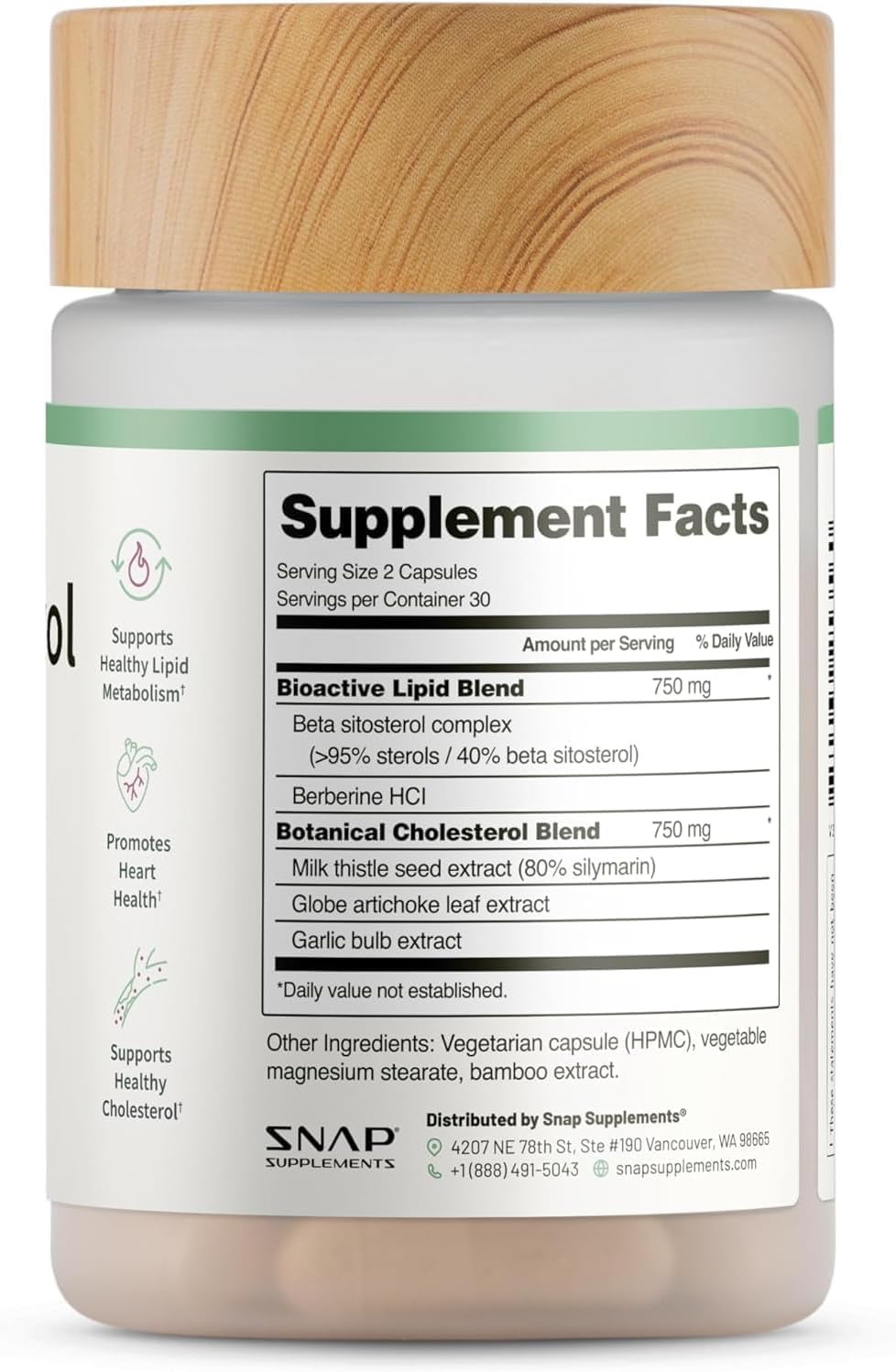 Snap Supplements Dietary Supplement for Heart & Digestion


