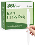 Dealusy Extra Heavy Duty Plastic Knives Disposable - BPA-Free, Heat Resistant, Durable Party Cutlery
