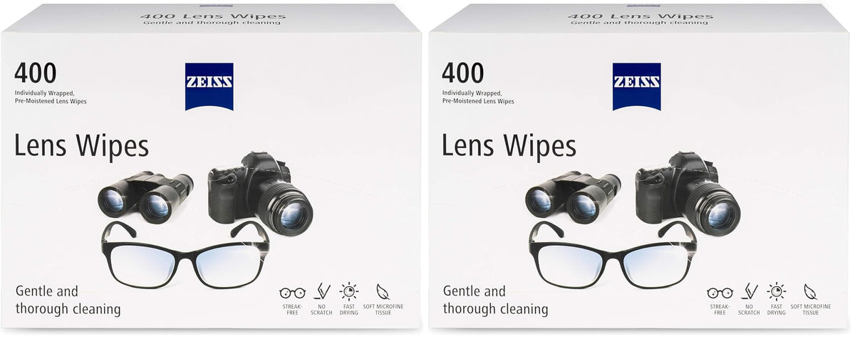 ZEISS Pre-Moistened Glasses Wipes for Clean Lenses
