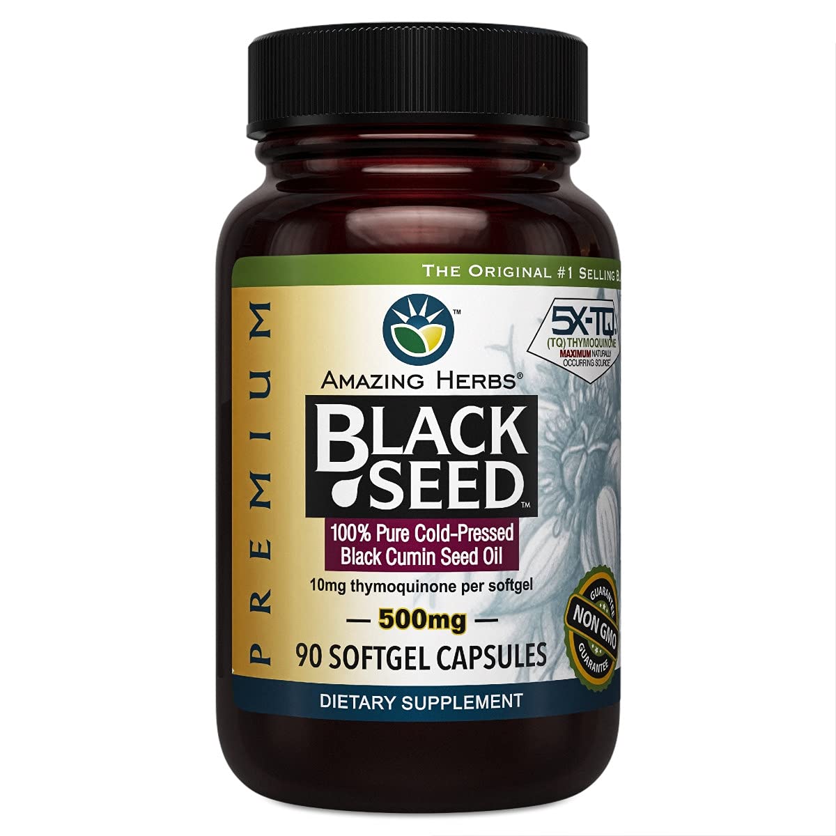 Black Seed Oil Capsules by Amazing Herbs - Immune Support

