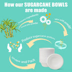 JINVOGREEN Bagasse Paper Bowls - Compostable Microwave Safe

