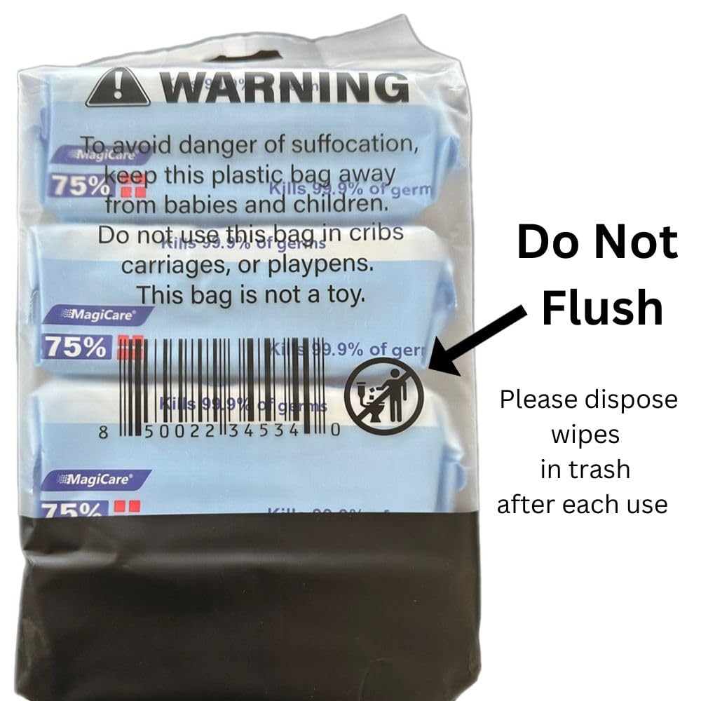 MagiCare 75% Alcohol Wipes | Unscented Sanitizing Wipes

