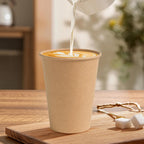 BYSNOW Disposable Kraft Paper Cups for Hot or Cold Beverages

