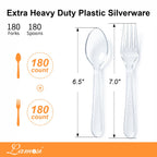 Lamosi Clear Plastic Cutlery Set – Heavy Duty, BPA-Free

