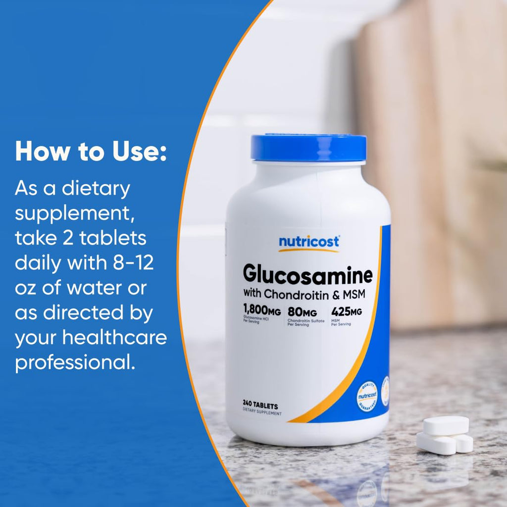 Nutricost Glucosamine HCl 1800mg with Chondroitin & MSM

