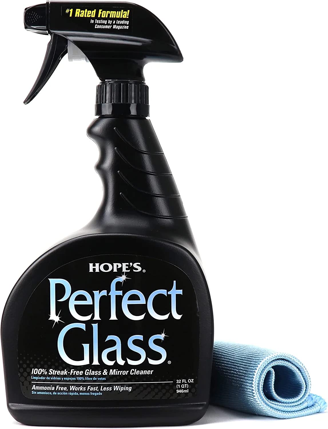 HOPE'S Perfect Glass Cleaner - Streak-Free Ammonia-Free Glass, Mirrors & Screens