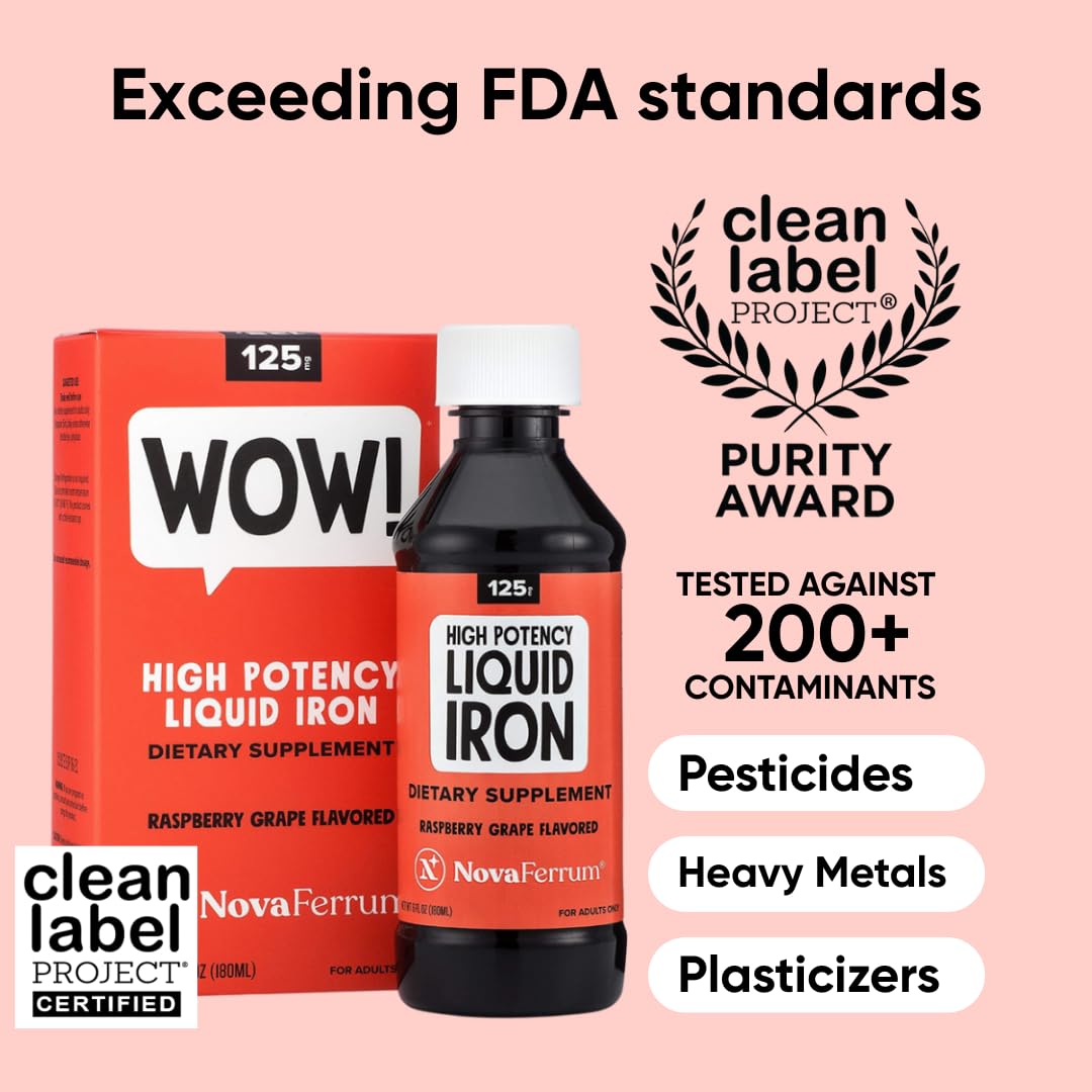 NovaFerrum Wow Liquid Iron for Adults – Vegan & Gluten Free

