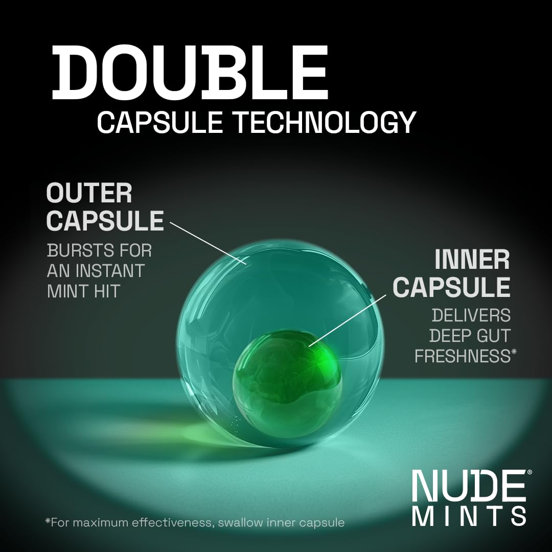 NUDE MINTS Dual Action Liquid Capsules Breath Freshener

