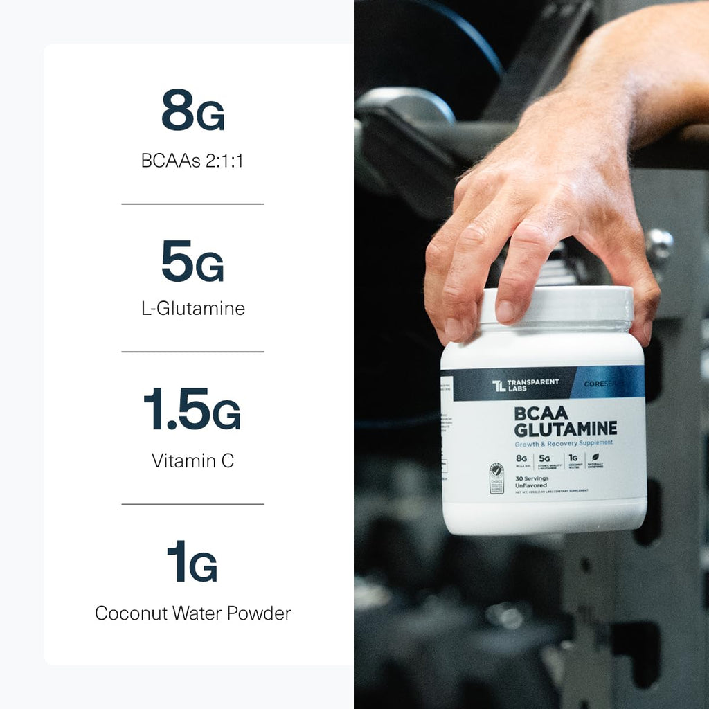 BCAA Glutamine Powder by Transparent Labs for Recovery

