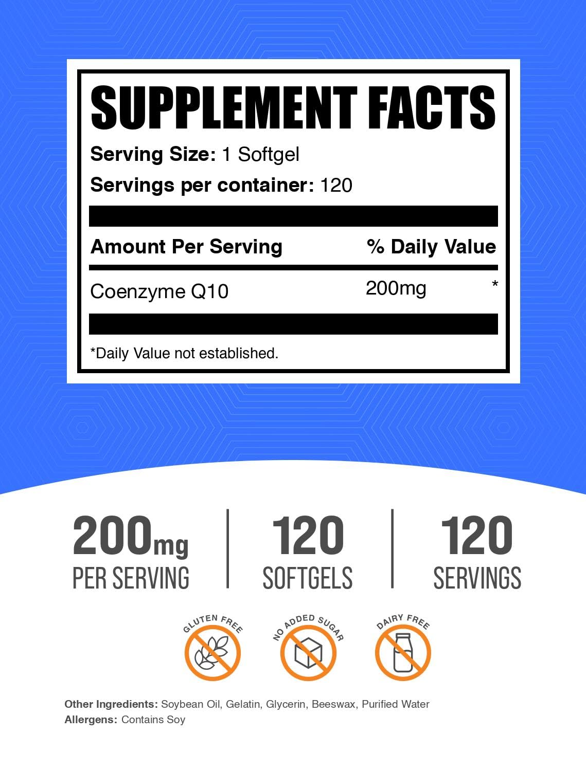 BulkSupplements CoQ10 200mg Softgels | Wellness Support

