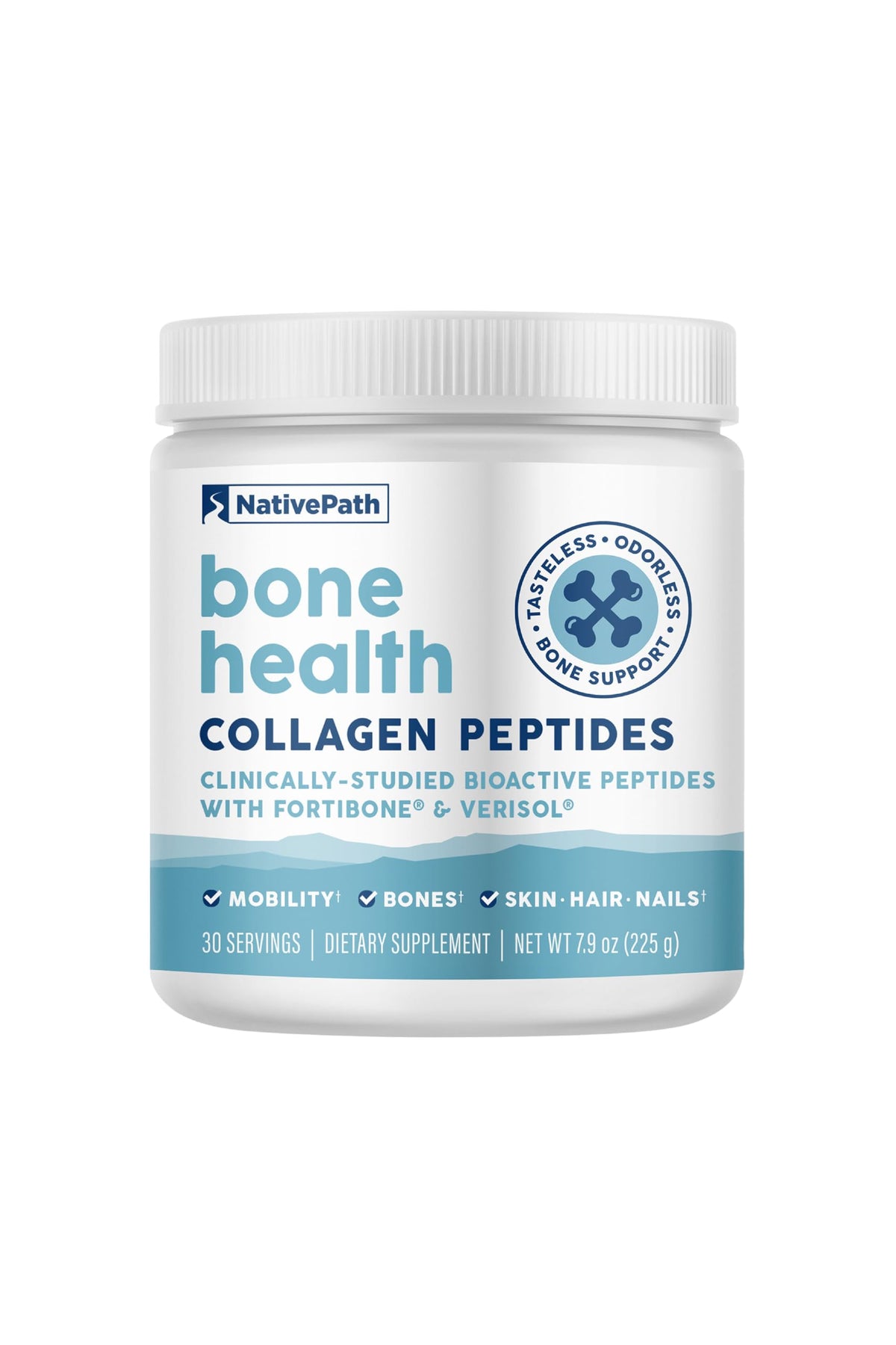 NativePath Bone Health Collagen Peptides Type 1 & 3 with Fortibone & Verisol