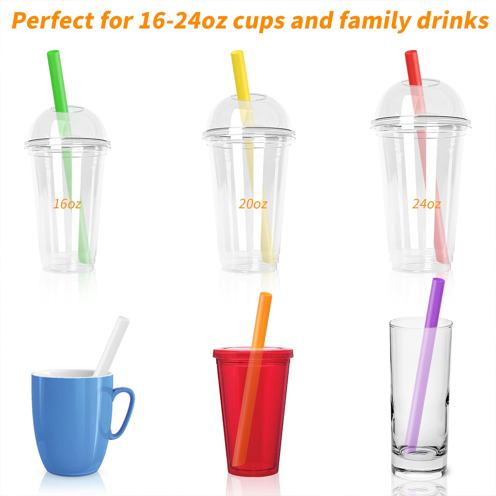 Individually Wrapped Jumbo Smoothie Boba Straws

