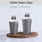 Lamosi Insulated Disposable Paper Cups for Hot & Cold Drinks

