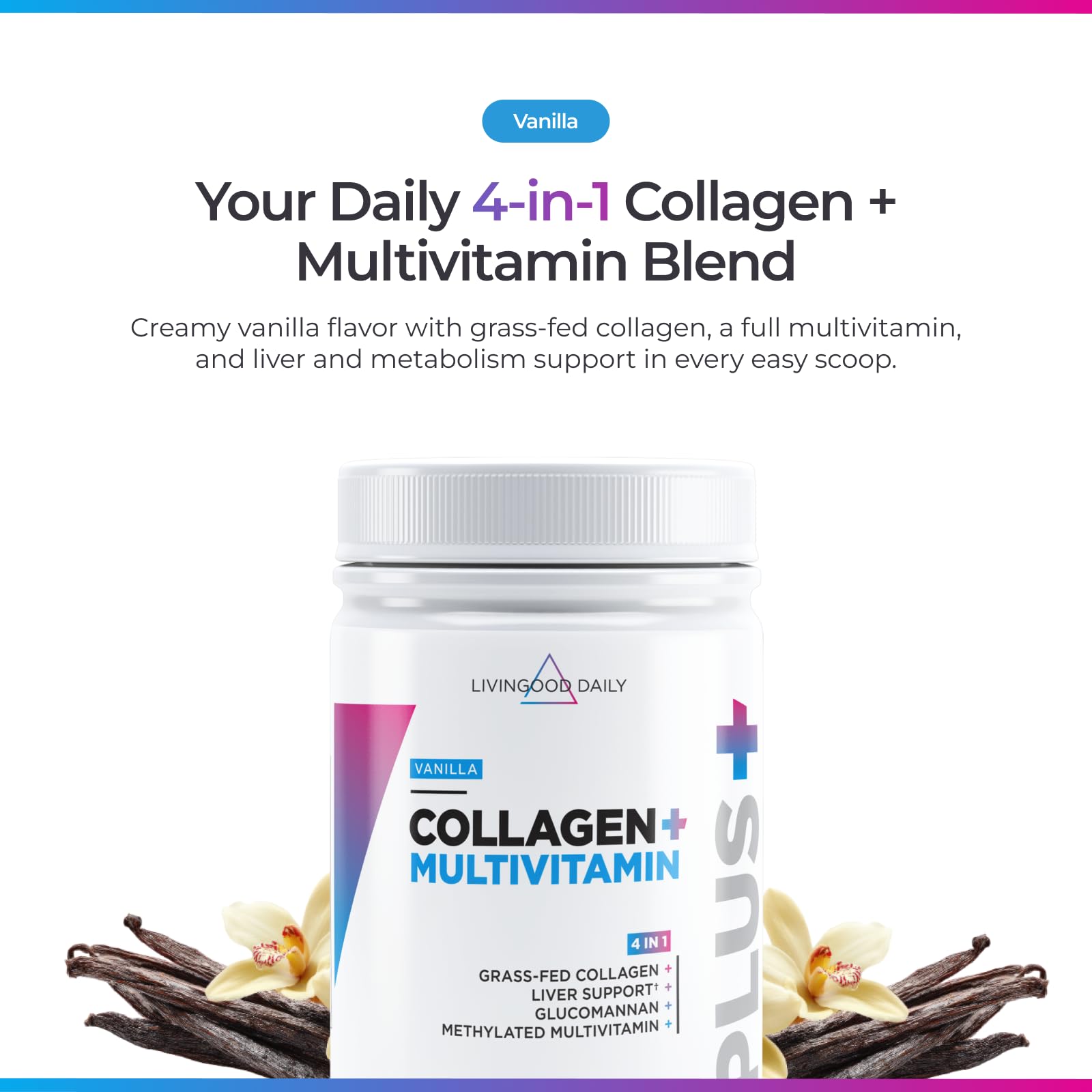 Livingood Daily Collagen Powder – Grass-Fed Peptides

