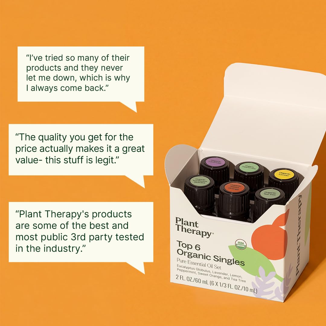 Plant Therapy Organic Essential Oil Set | Therapeutic Grade

