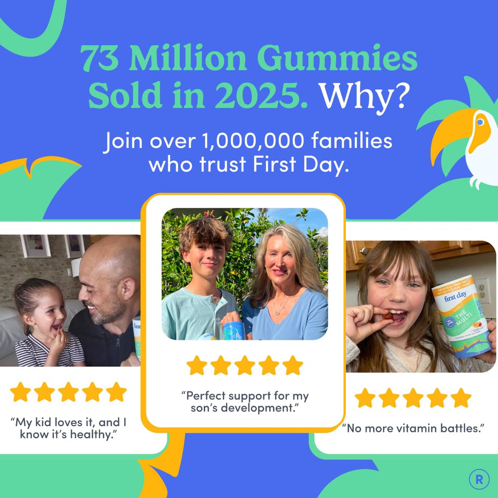 First Day Kids Multivitamin Gummies | Vegan Immunity Support

