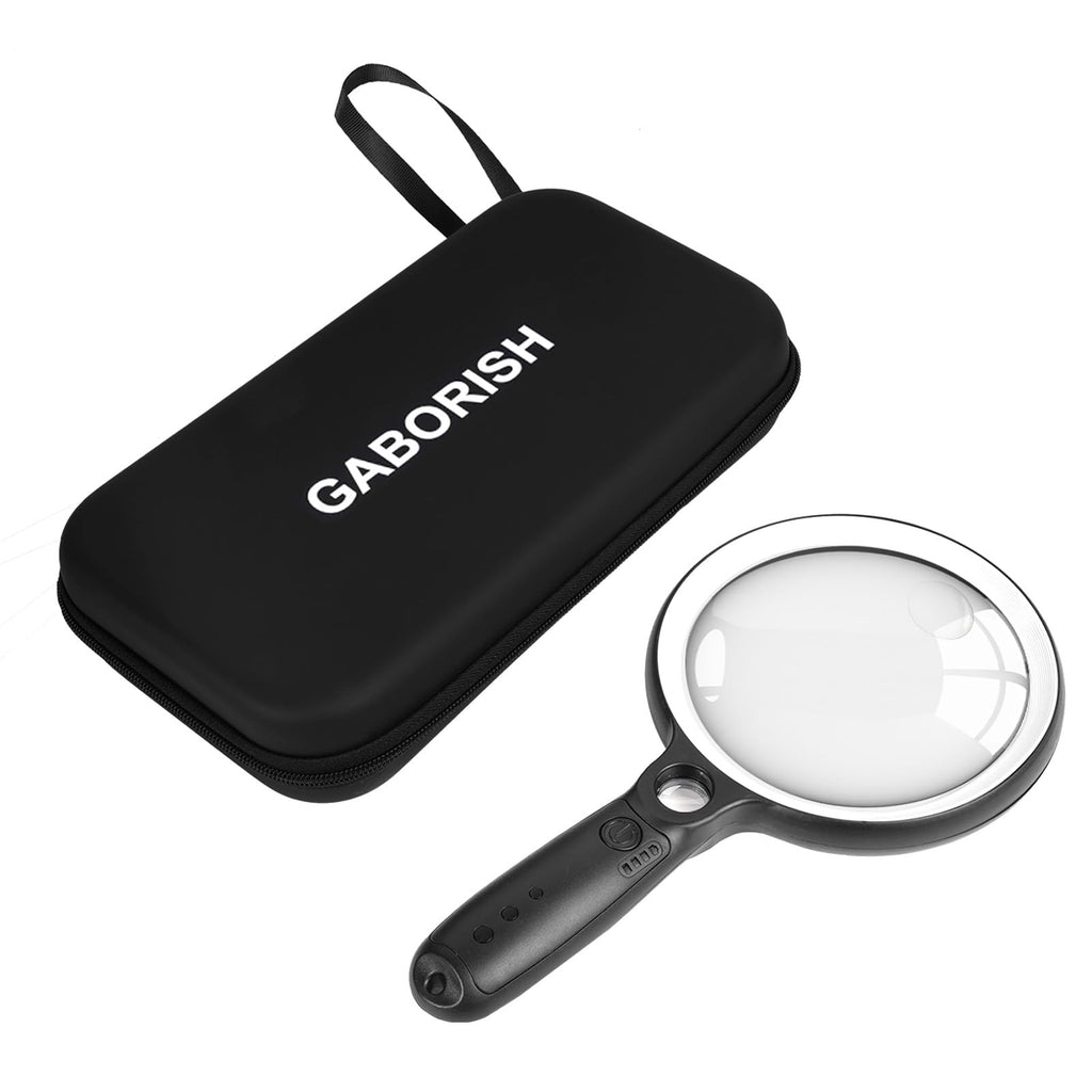 5.2-Inch Lighted Magnifying Glass with Rechargeable Battery for Reading