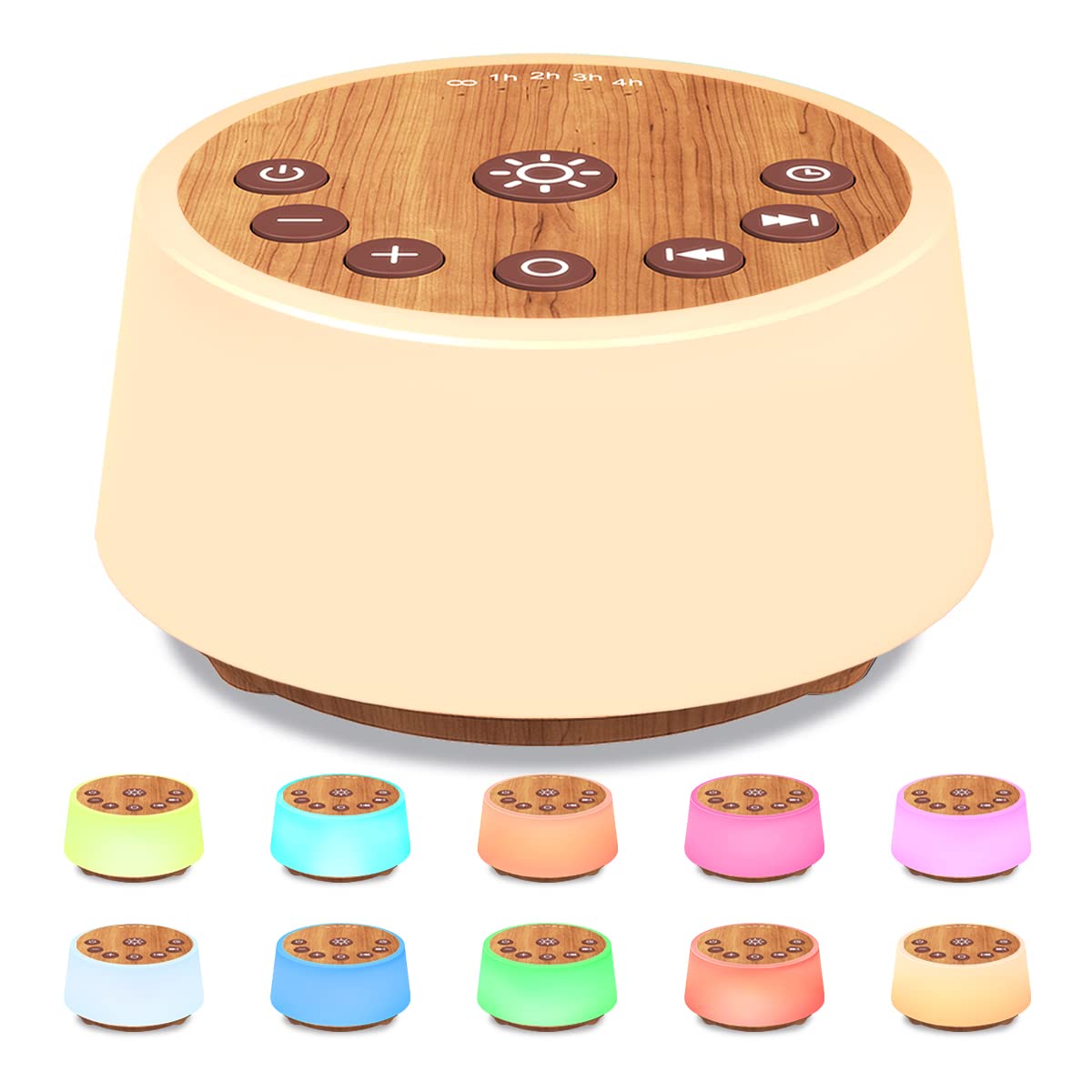 Sleep Sound Machine with 25 Sounds, Night Light, 32 Volume Levels, 5 Timers