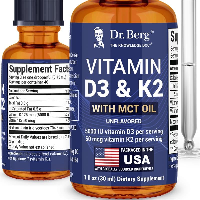 Dr. Berg D3 K2 Liquid Drops with MCT – 5000 IU

