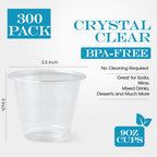 Turbo Bee Clear PET Cups - Disposable Crystal Drinking Cups

