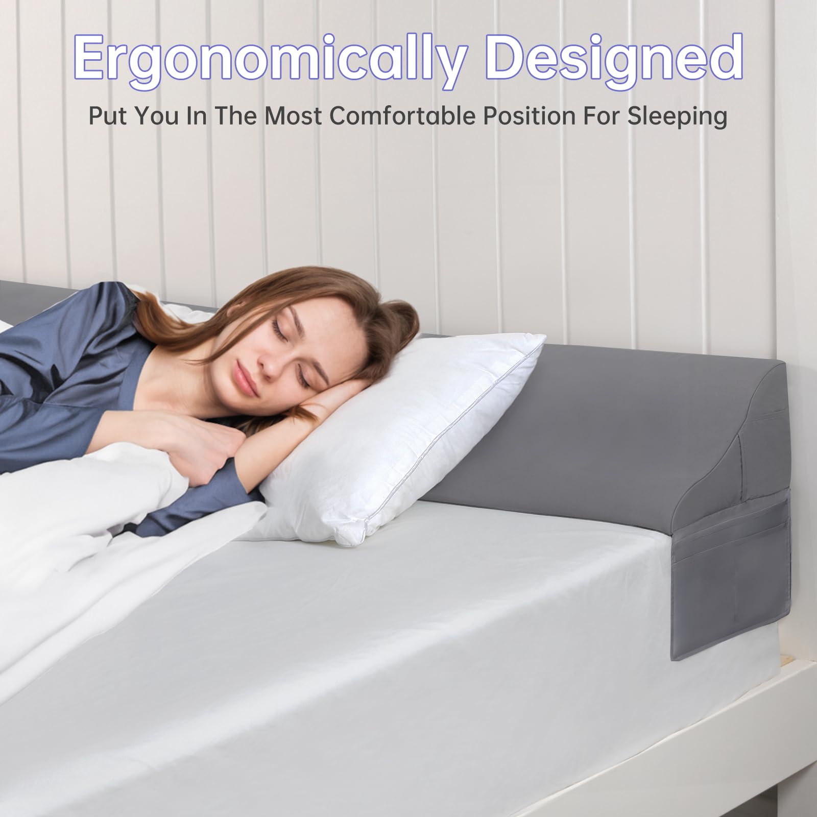 Vekkia Bed Gap Filler Wedge Pillow for Headboard

