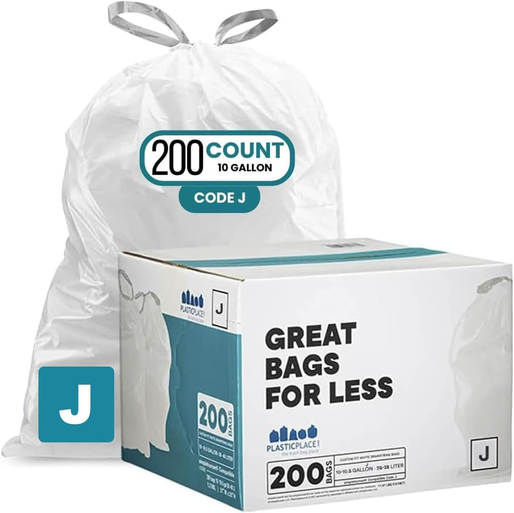 Plasticplace Custom Fit Trash Bags for Simplehuman Code J

