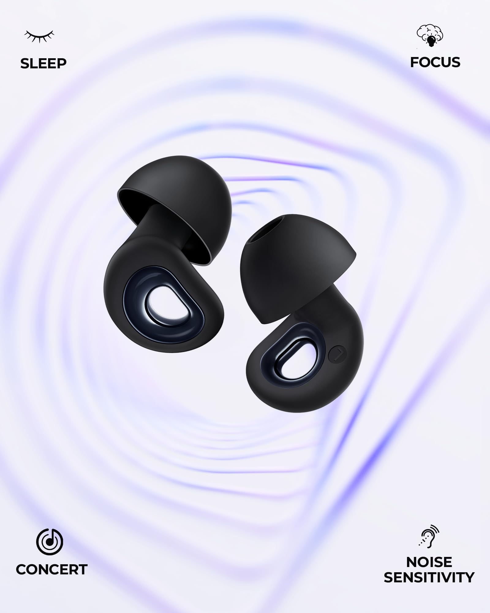 Sleep Ear Plugs – Reusable Silicone for Noise Reduction

