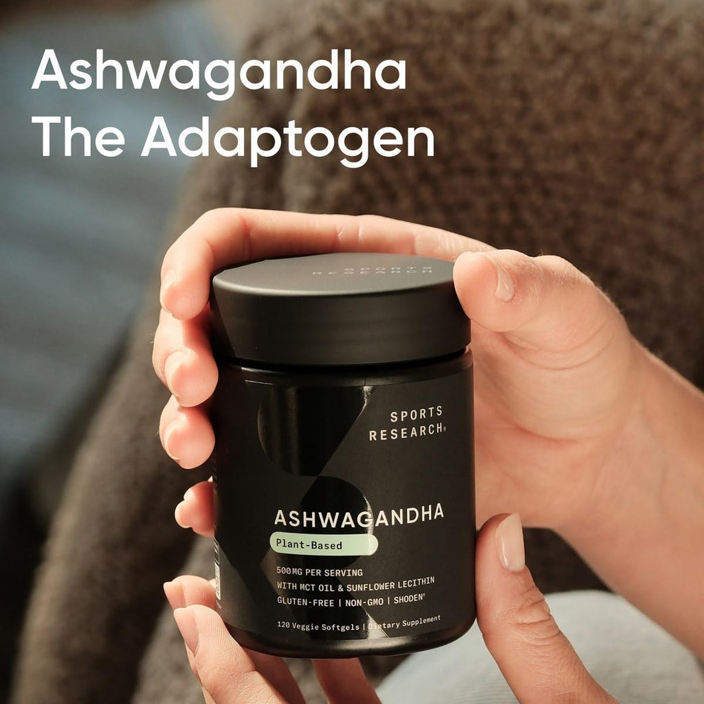 Sports Research Ashwagandha Softgels for Relaxation and Sleep

