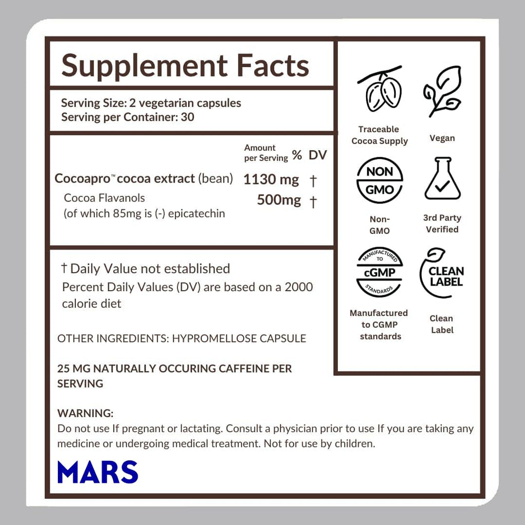 CocoaVia Cocoa Flavanols 500mg – Heart & Brain Support

