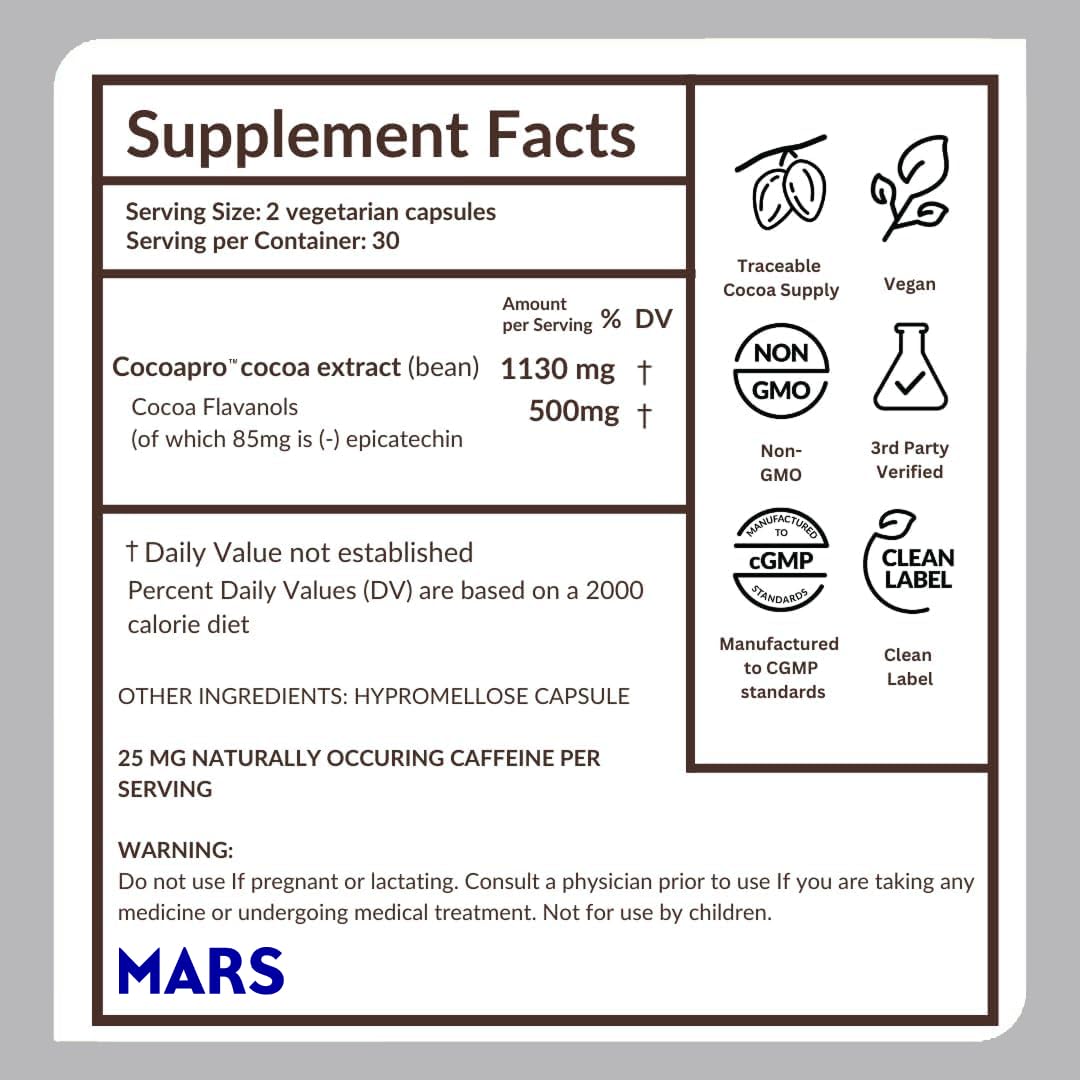 CocoaVia Cocoa Flavanols 500mg – Heart & Brain Support

