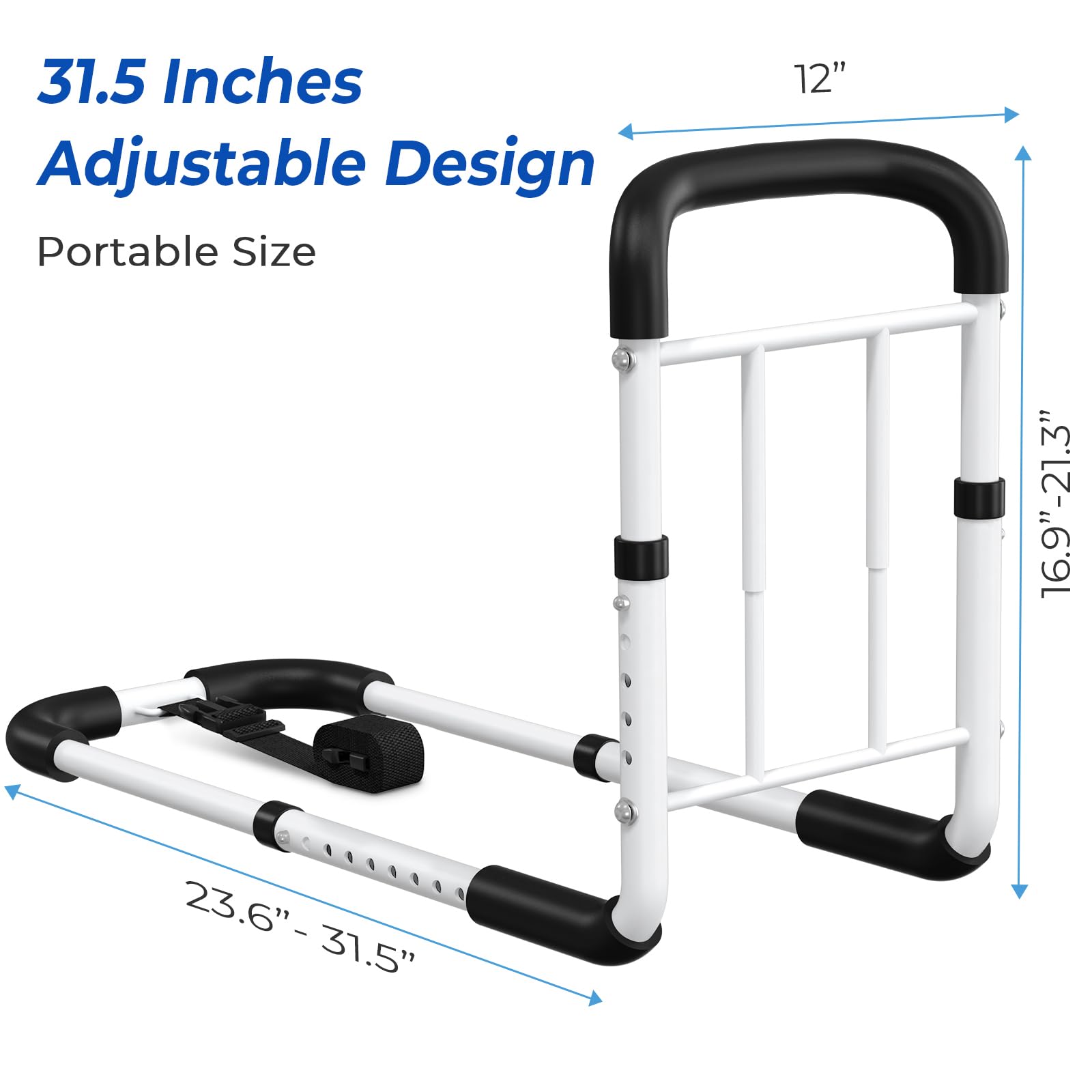 BigDolphin Bed Rail for Seniors - Non-Slip Handle

